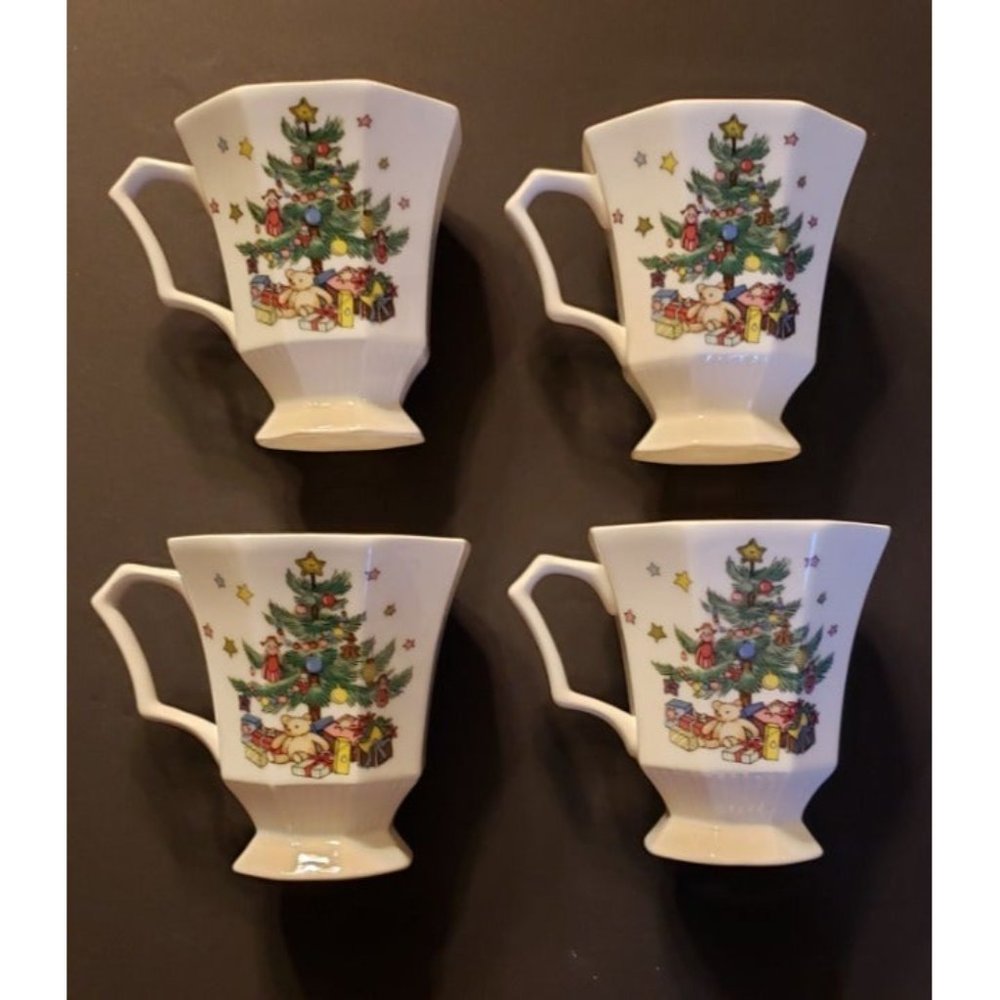 Nikko Christmastime Ceramic Mugs Lot of 4